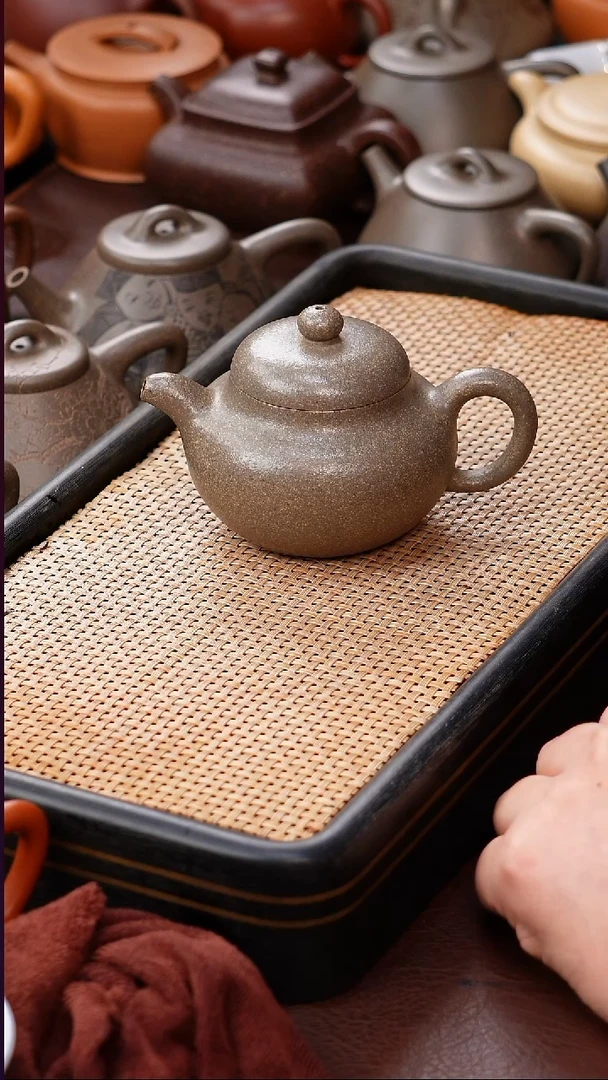 茶壶紫砂柿圆 青段