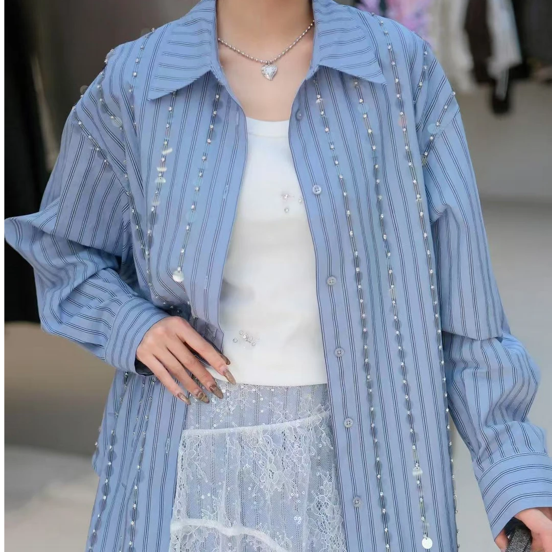 JL-亮片条纹衬衣