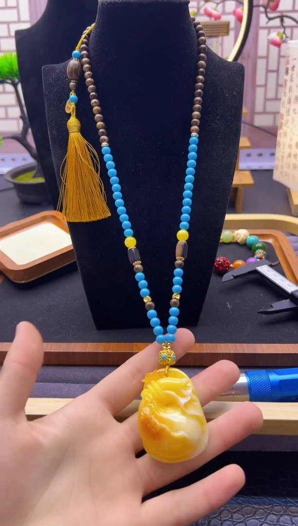 【闪购商品】蜜蜡颈饰14K金镶嵌X807