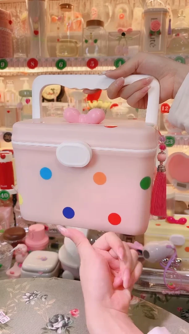 摆件品质好发货快放心拍！便携药箱粉色