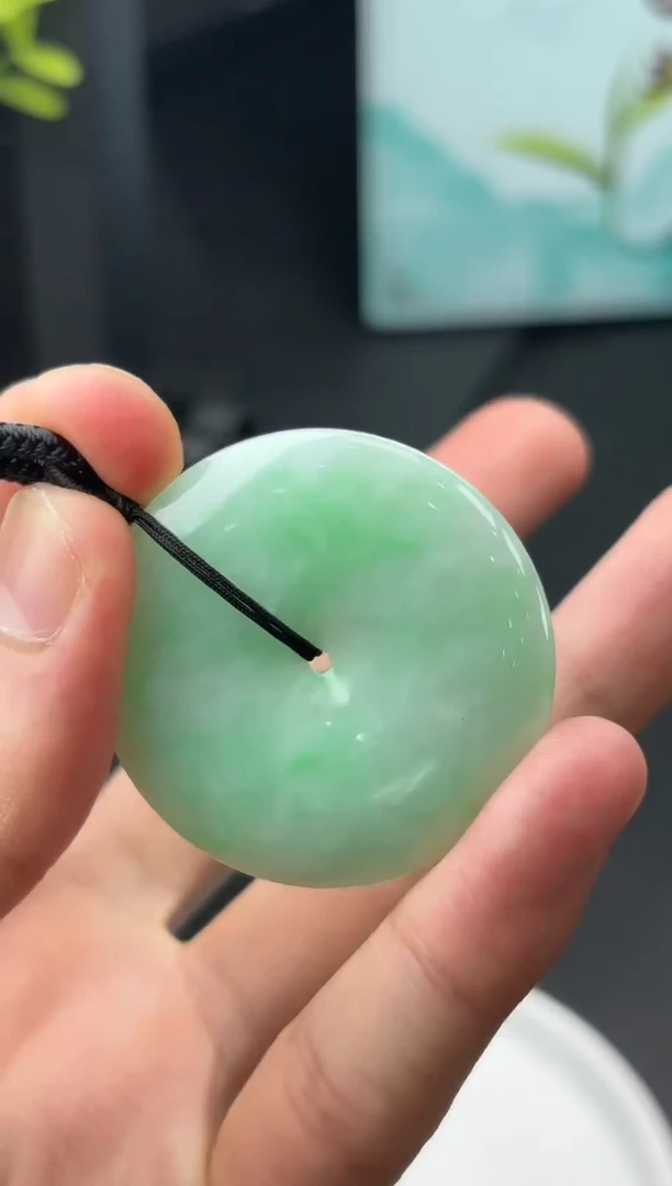 翡翠未镶嵌耳饰K733-850平安扣