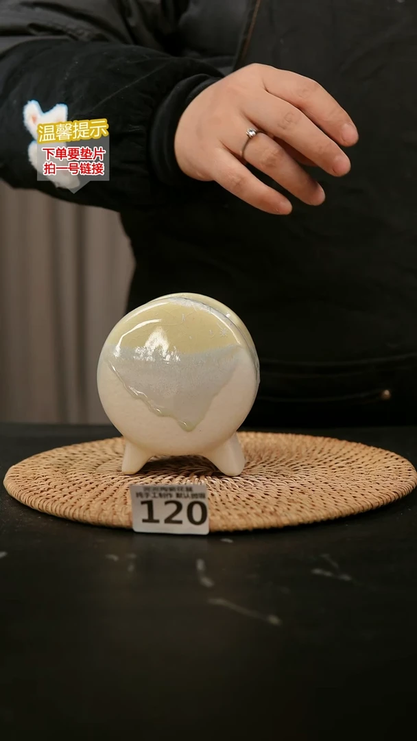 瓷片120鼓盆小号口6*4高10