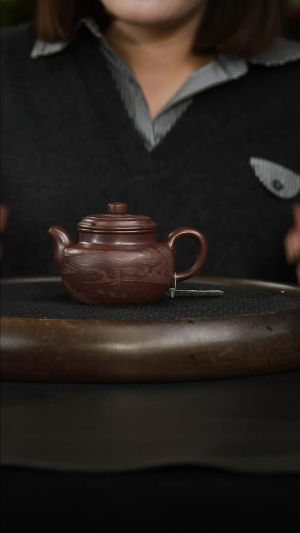 茶壶紫砂石红 大蕴德钟