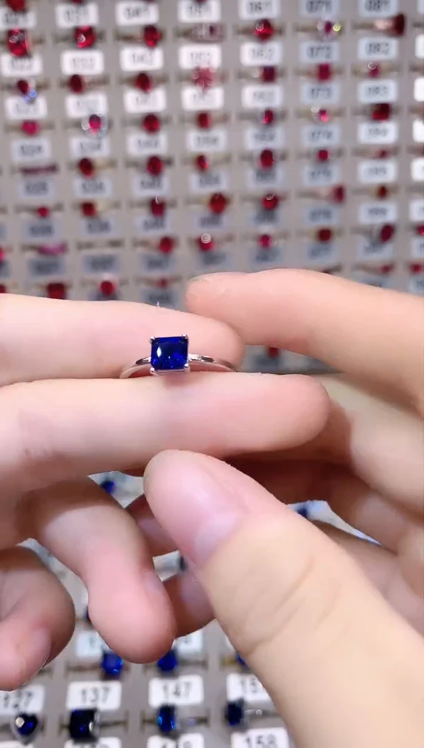 蓝宝石戒指未镶嵌银6