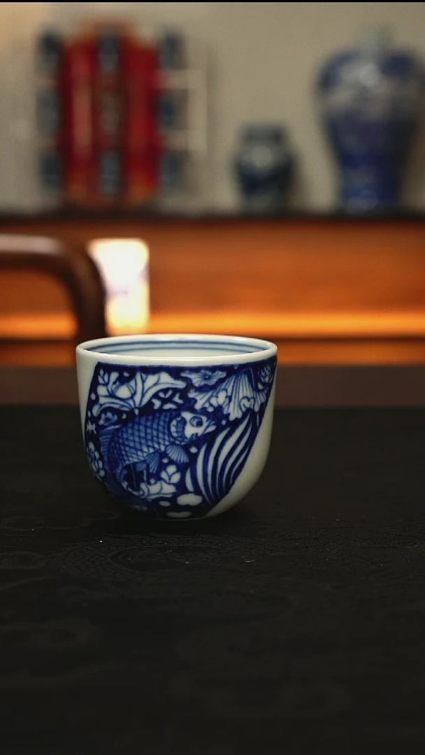 元黛工坊鱼藻不倒杯