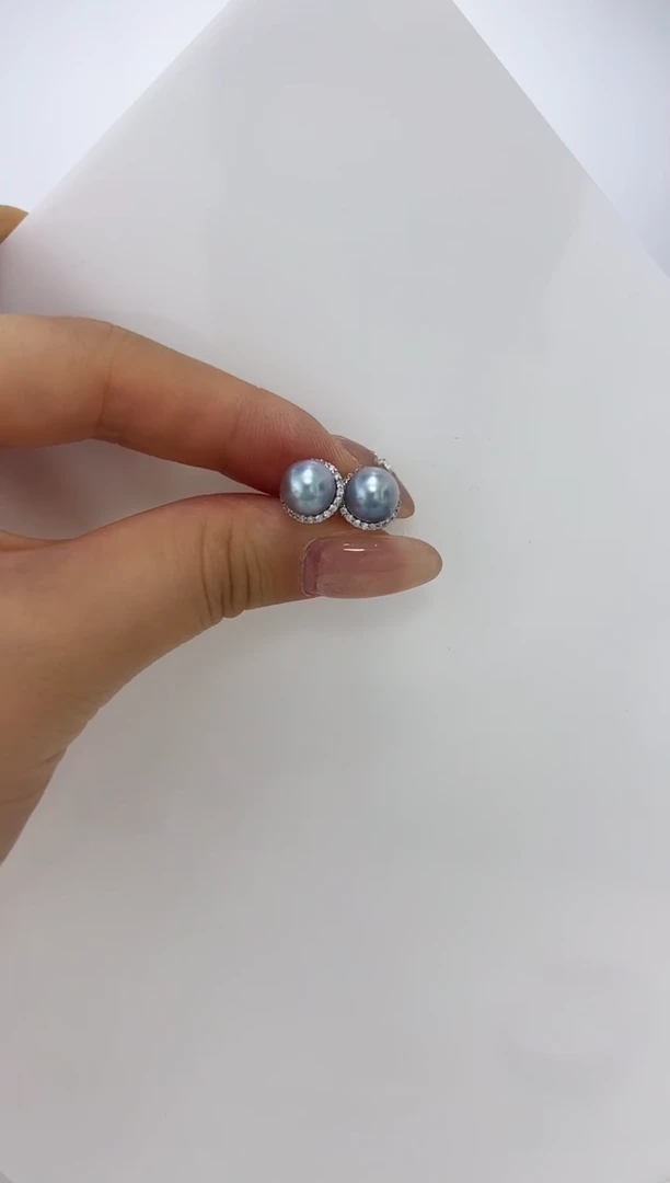 【闪购商品】海水珍珠DA银S925镶嵌耳钉 7 A1000