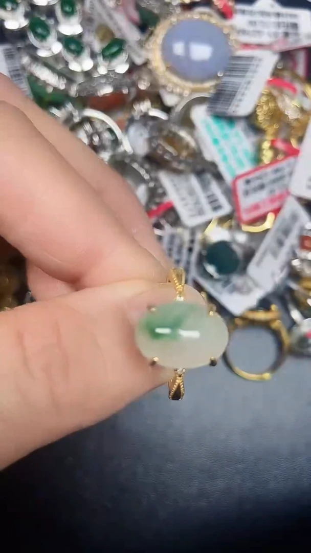 银S925镶嵌戒指翡翠3390