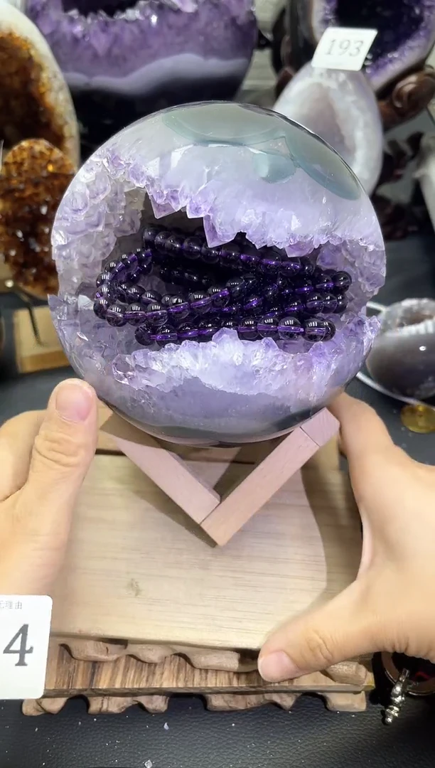 未镶嵌大型摆件（非配饰）紫晶214号开口笑