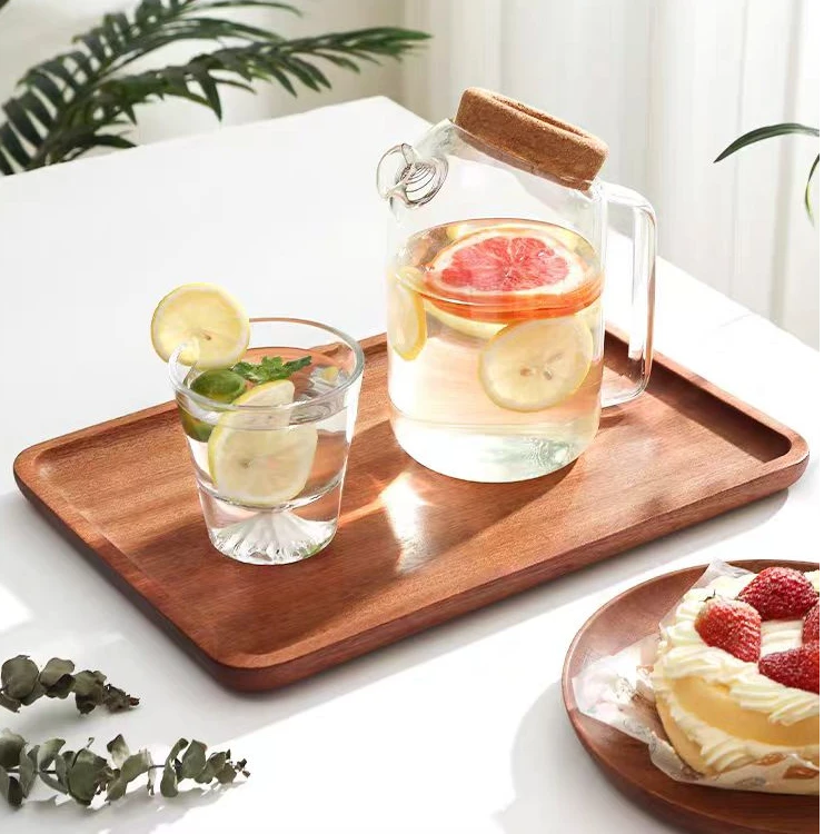 长方形实木托盘乌檀木茶盘家用客厅木质餐盘零食干果水杯收纳盘