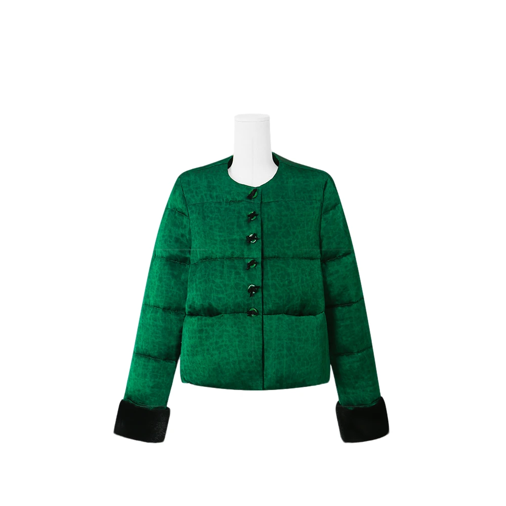 【封后轻奢设计】2024冬季新款轻奢中式鹅绒设计感羽绒服268