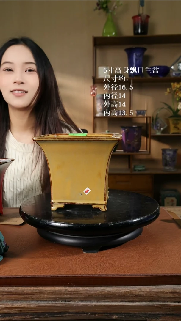 6寸高身飘口兰盆 354