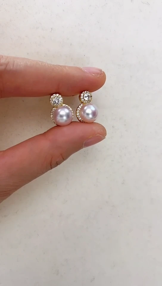 【闪购商品】淡水珍珠耳饰合金金色王菲