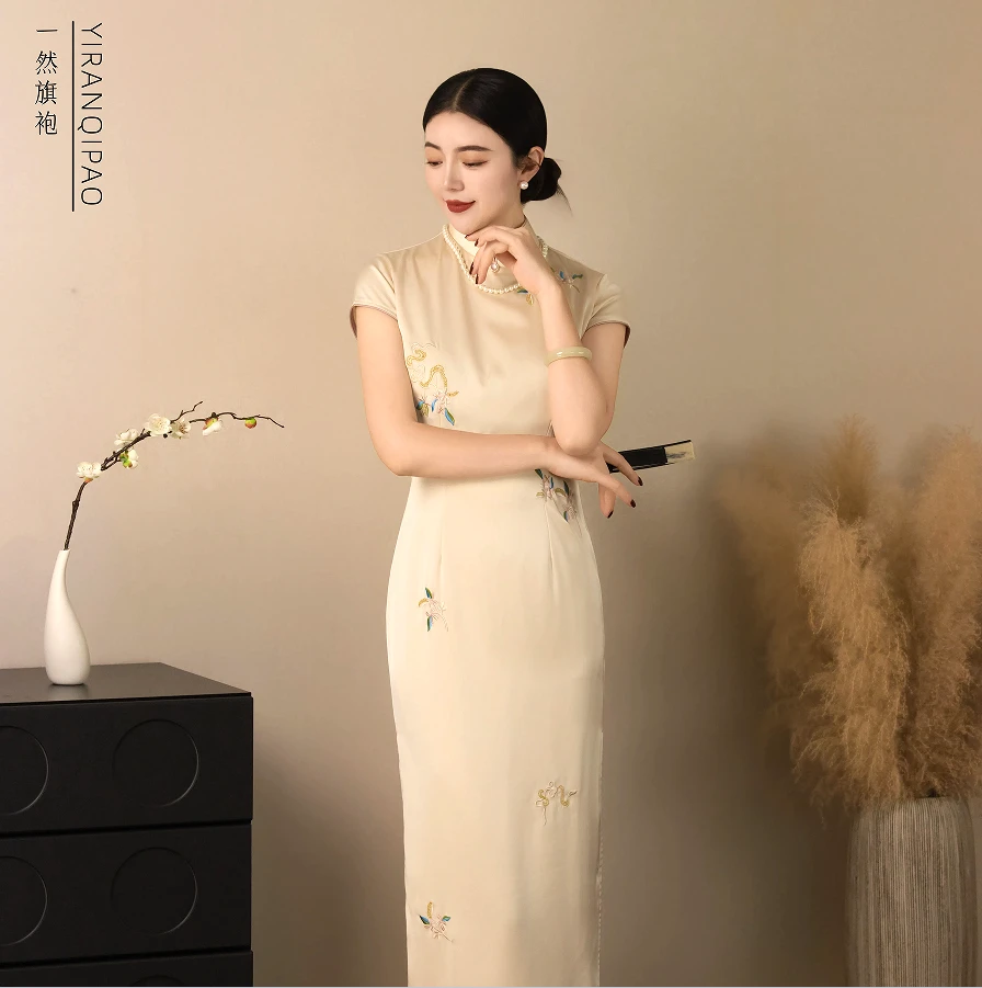 【浮光】2025夏款国风显瘦气质优雅经典日常旗袍125CM