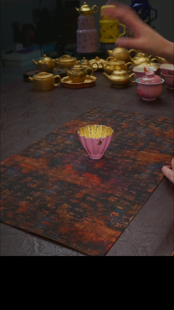 杯【宜景窑桃夭粉鎏金系列】宝钏