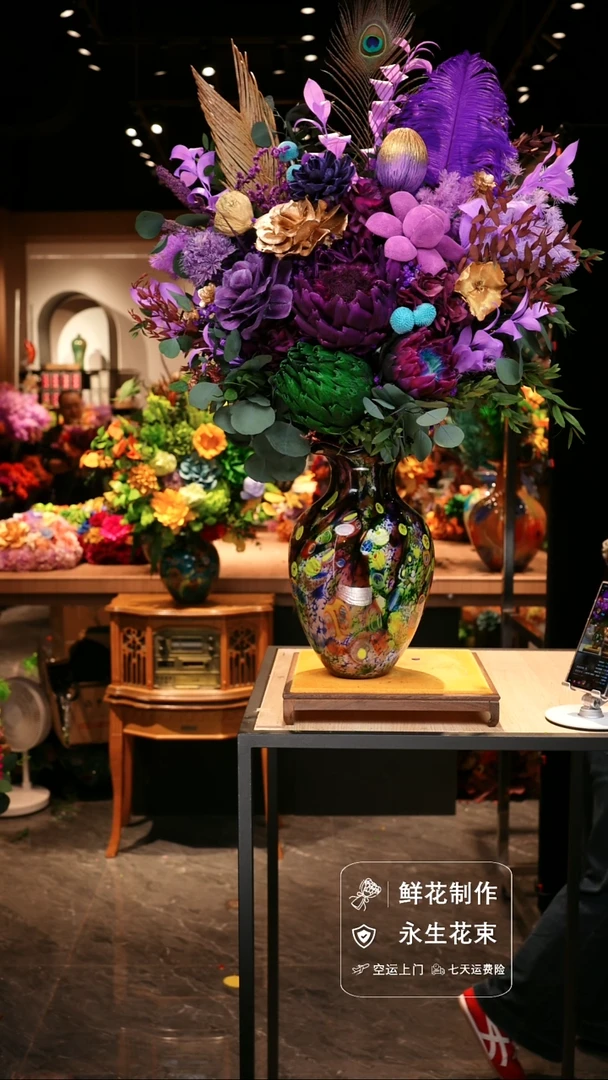 手工艺品琉璃手工花器花束空运包邮送货上门-以图片为准