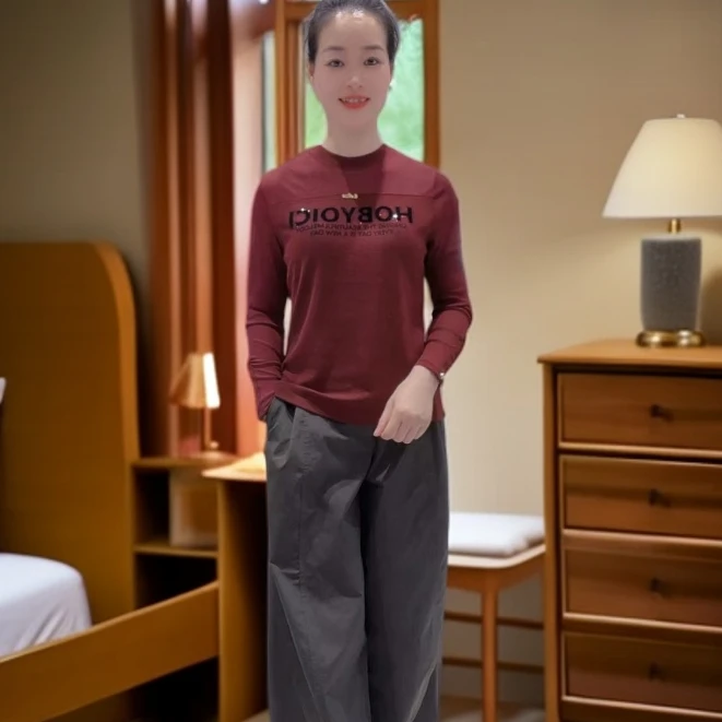 827款袖子三粒扣打底小衫（长度58厘米）