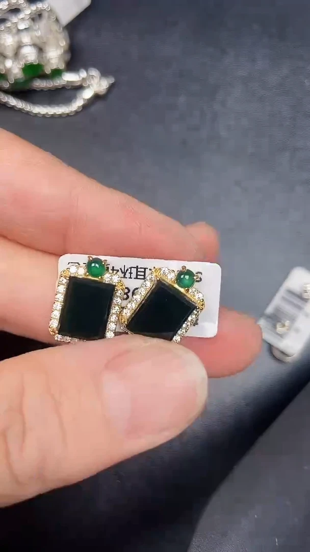 银S925镶嵌戒指翡翠3680