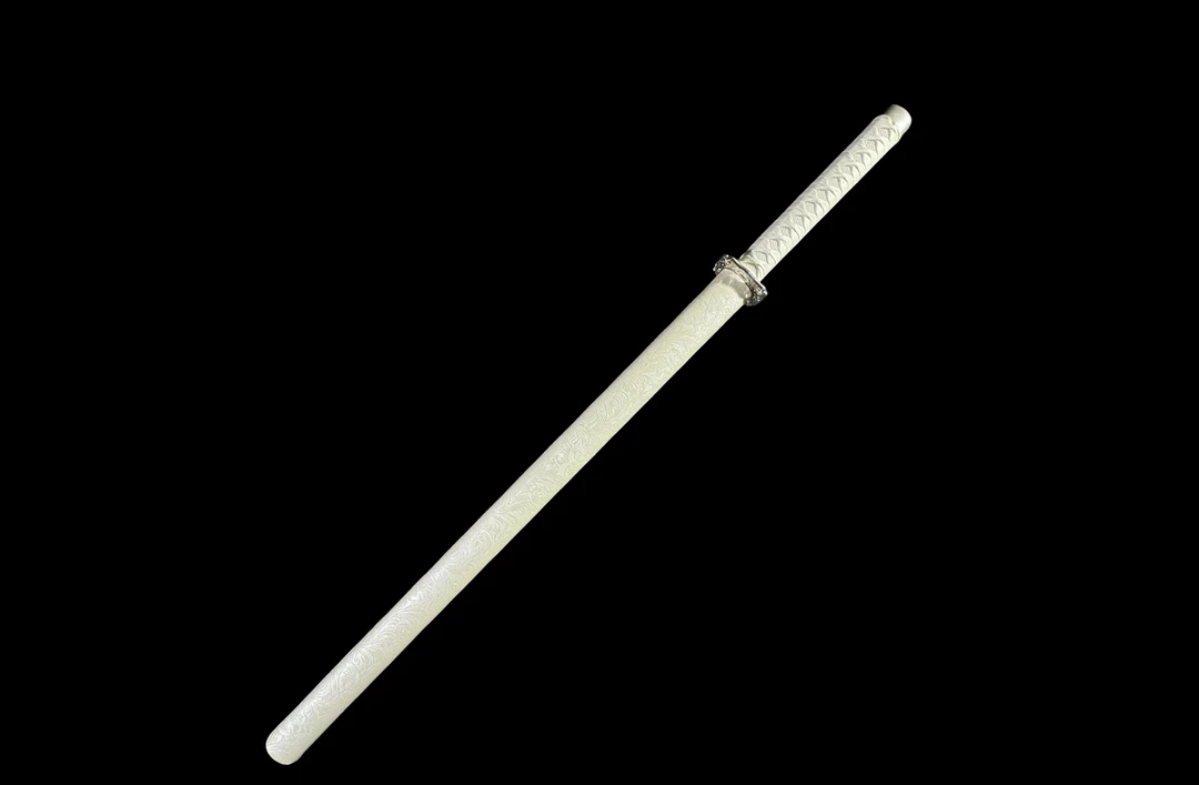 【1】【雪饮】PU皮鞘锌合金装饰高锰钢剑身不开刃工艺摆件品