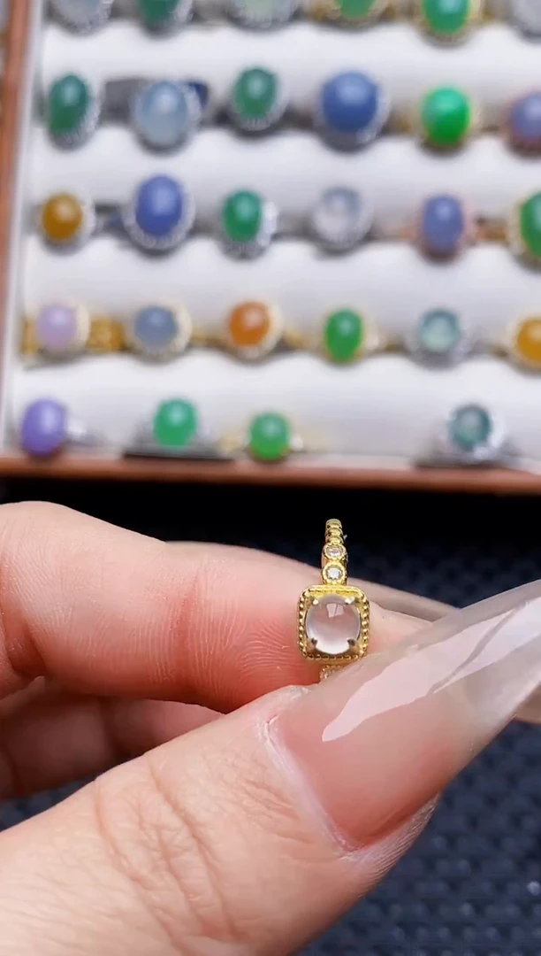 银S925镶嵌戒指翡翠5743