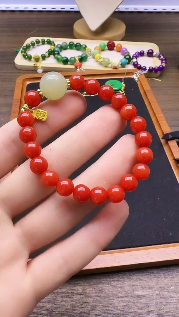 手链14K金镶嵌南红玛瑙S181