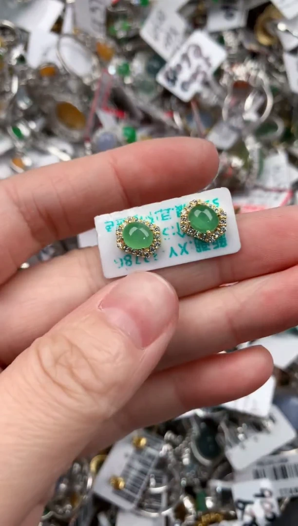 银S925镶嵌戒指翡翠777            9