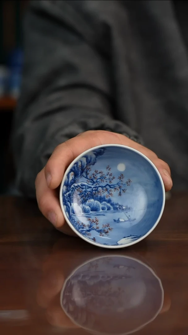 景琳藏青花北派山水