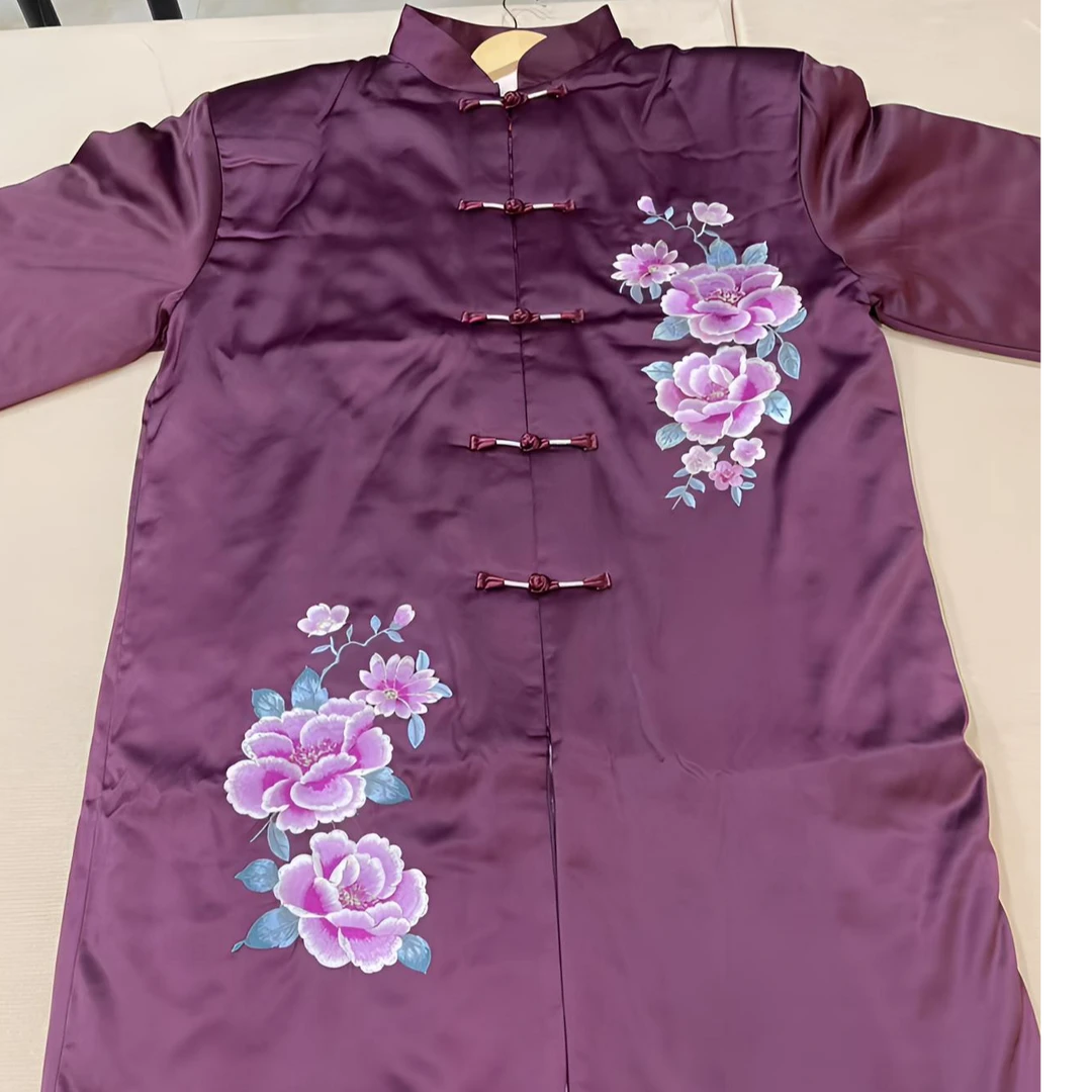 全套百年服七件套花开富贵雍容华贵紫色款