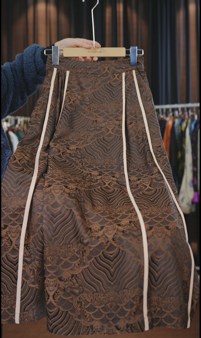 【真丝工厂源头清仓】 新中式早春重磅姆米提花国风女裙