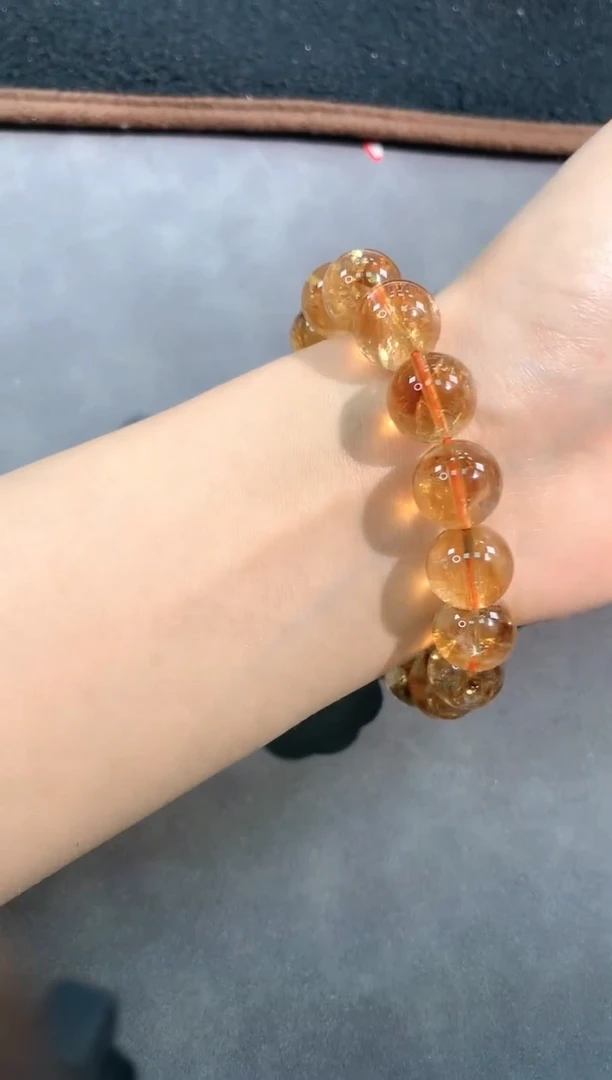 【闪购商品】黄晶手链未镶嵌59号暴力黄阿赛单圈12.5mm