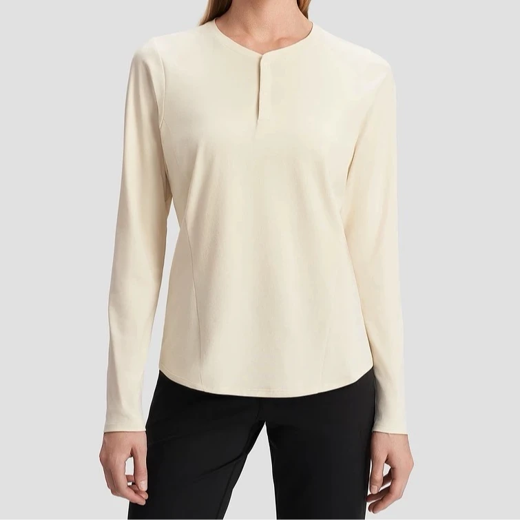 迪女士长袖T恤圆领打底衫简单大气