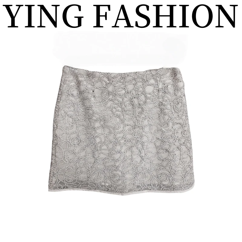 【YING FASHION】莹老板-时尚气质百搭链条醋酸半裙 8020370 410