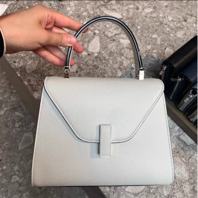 99新 Valextra 【文子姐专属】F1076/雾霾蓝inside单肩包/FB