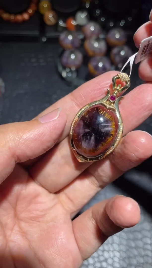 【闪购商品】水晶吊坠18K金镶嵌极光吊坠