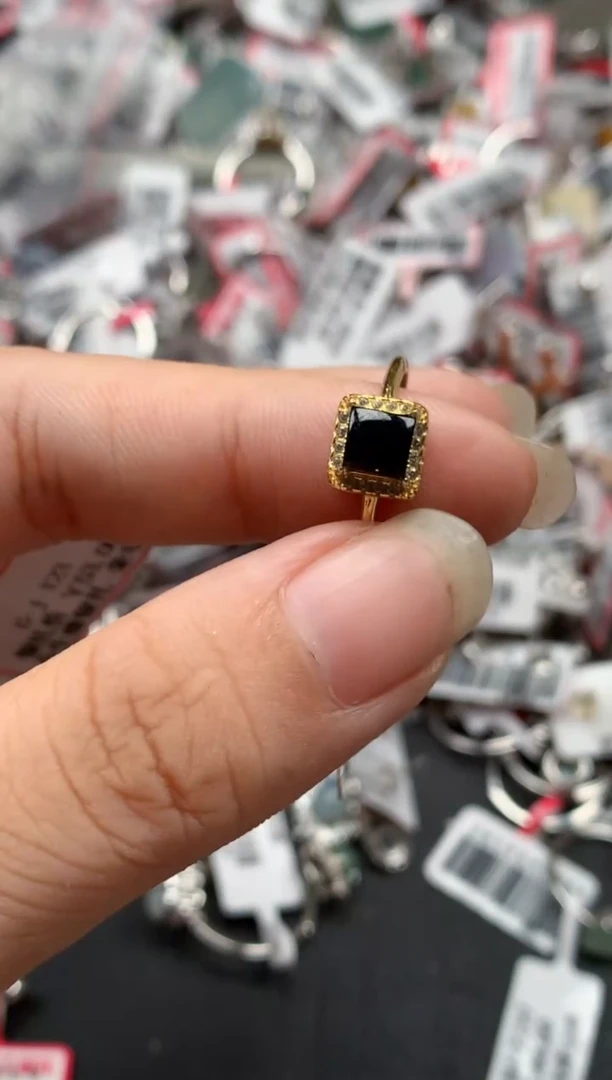 银S925镶嵌戒指翡翠天然A货缅甸翡翠