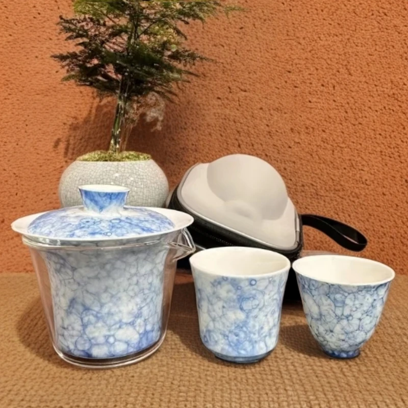 KK0525蓝水墨旅行套茶具家用旅行便携泡茶好选择