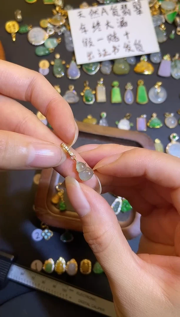 吊坠(不含链)银S925镶嵌翡翠1