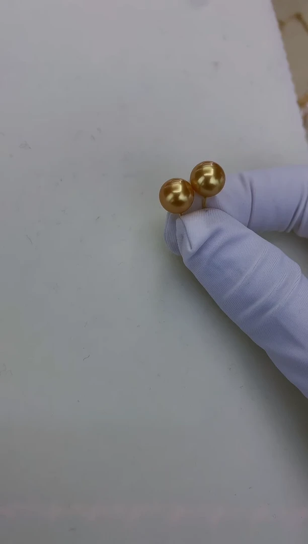 18K金镶嵌DA海水珍珠 GD185 8-9 金珠素钉