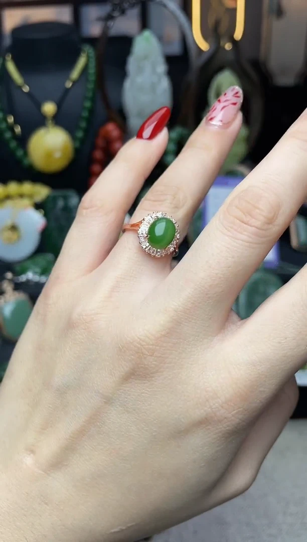 【闪购商品】和田玉戒指银S925镶嵌戒指