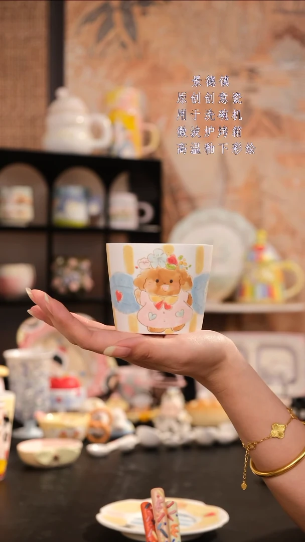 摆件景德镇手工手绘设计师款