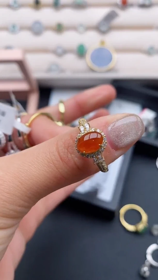 银S925镶嵌戒指翡翠6666666+7