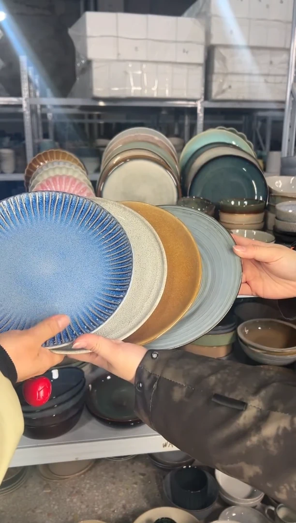 陶瓷外贸尾货瑕疵满20包邮X4 小盘8英寸