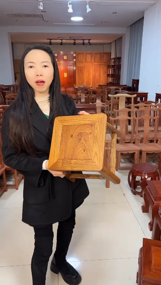 紫檀木类端景台刺猬紫檀小方凳高30