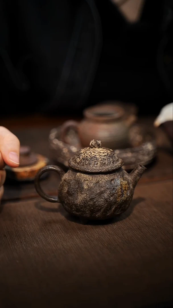 全手工制作 南蛮三足后手壶