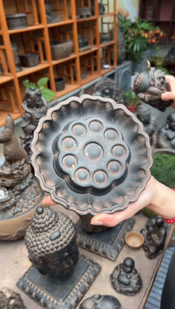 陶土【火山泥】莲蓬壶承