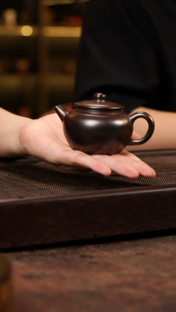 茶壶紫砂柴烧柿圆 崔吉 柴烧底槽清