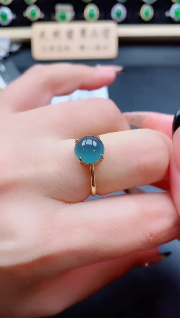 银S925镶嵌戒指翡翠1