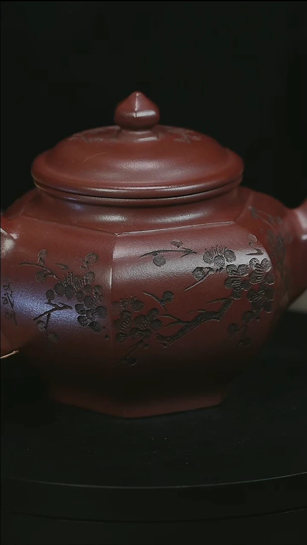 茶壶紫砂风**散H1778史庆堂刻绘六方笑樱