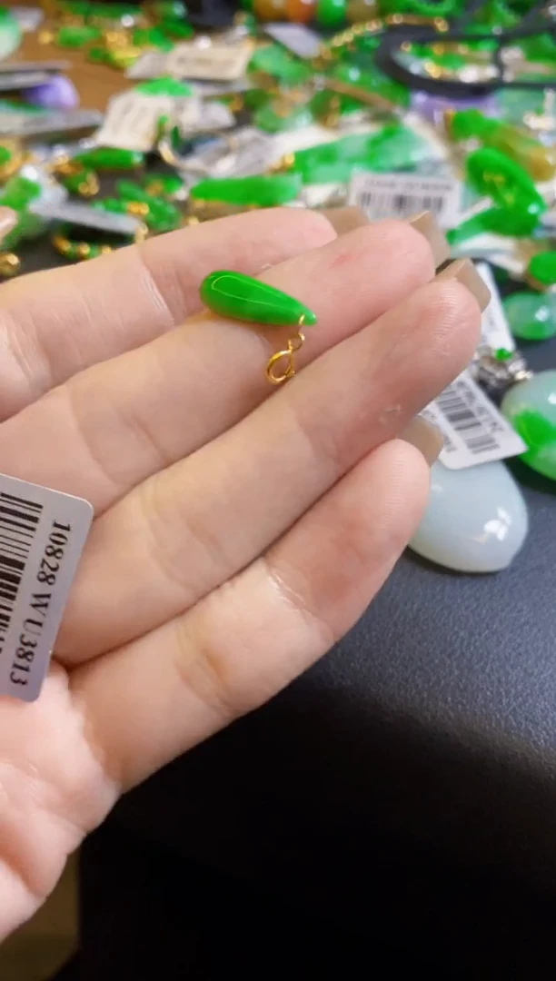 【闪购商品】定制翡翠18K金镶嵌滴流