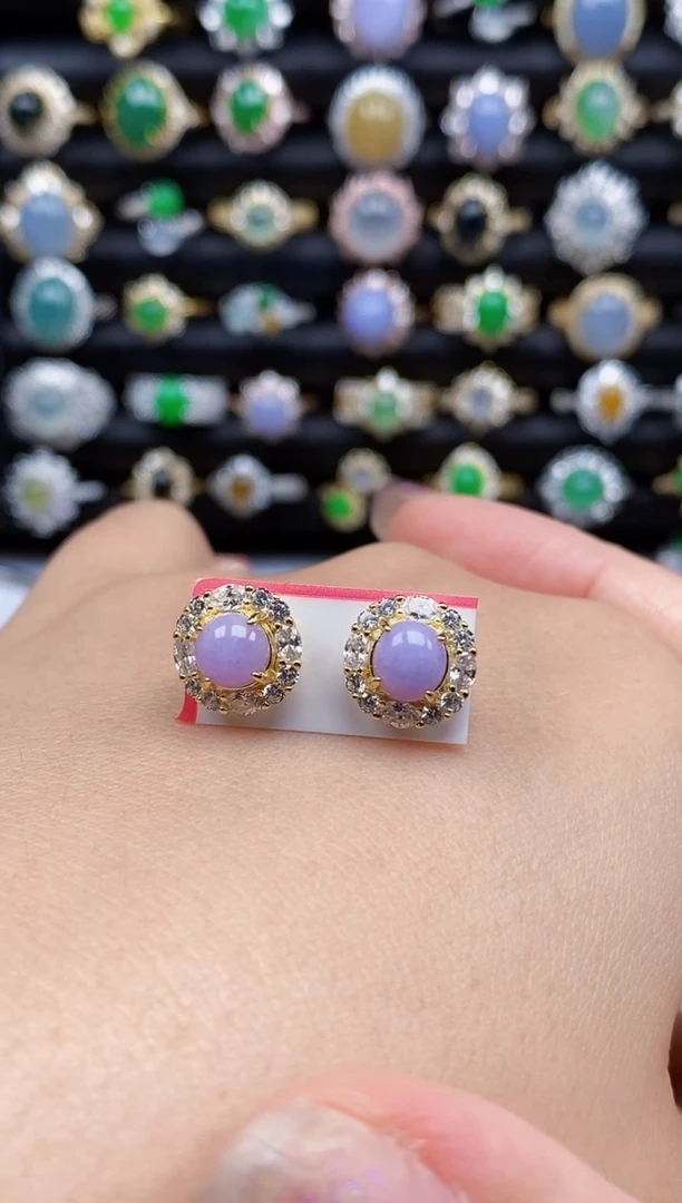 银S925镶嵌戒指翡翠小*1707