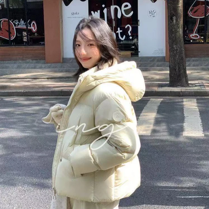 棉服女款冬季短款2025新款保暖加厚泡芙面包服小个子连帽